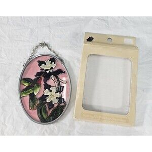 Vintage Hummingbird Window Suncatcher Hanging Ornament Stained Glass Decor